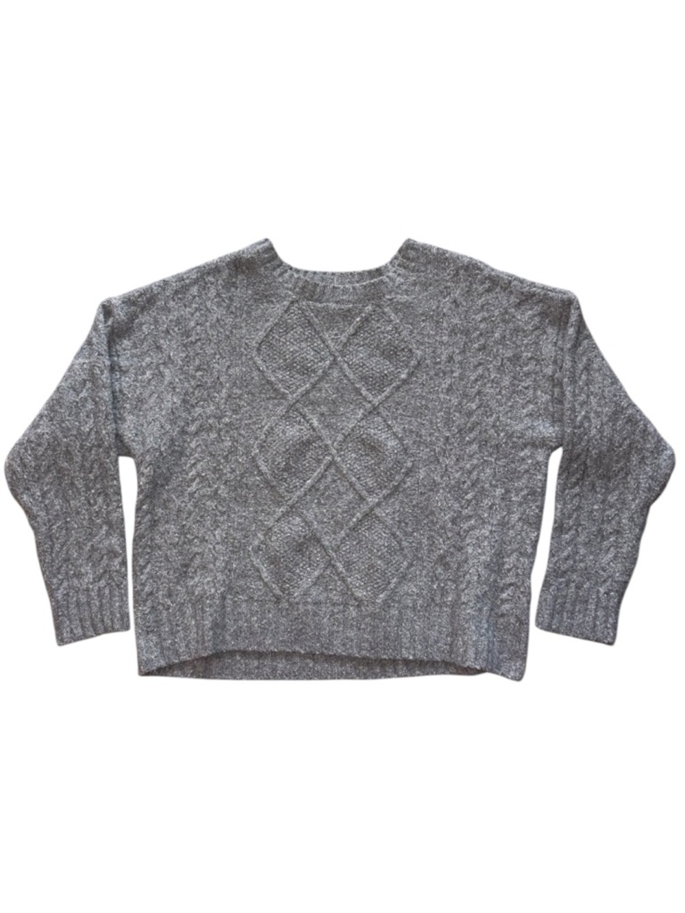Lucky Brand Gray Cable Crewneck Sweater - Picture 1 of 7